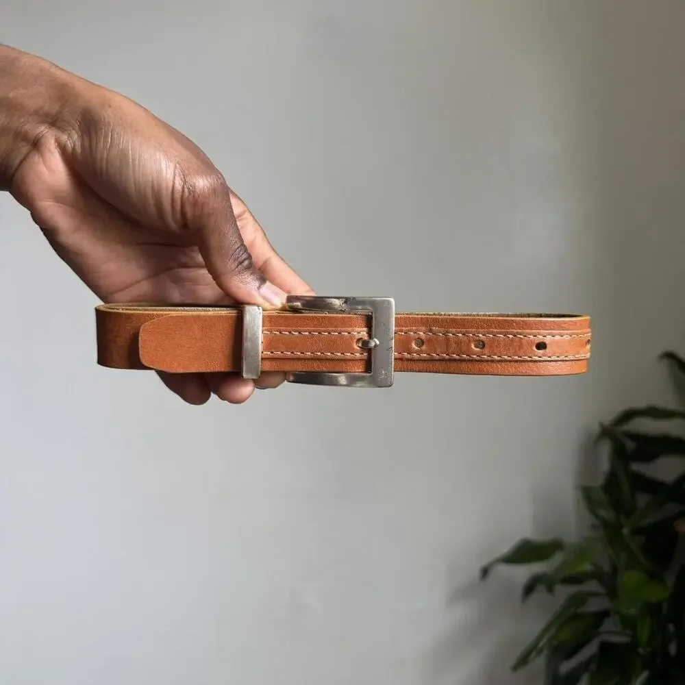 Vintage boho tan mini belt size M